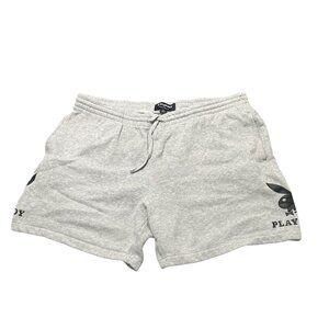 Playboy Shorts Men's Size XL Grey Bunny Logo Performance Drawstring Outdoor